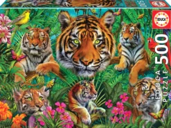 Puzzle 500 el. Tygrysy w dżungli