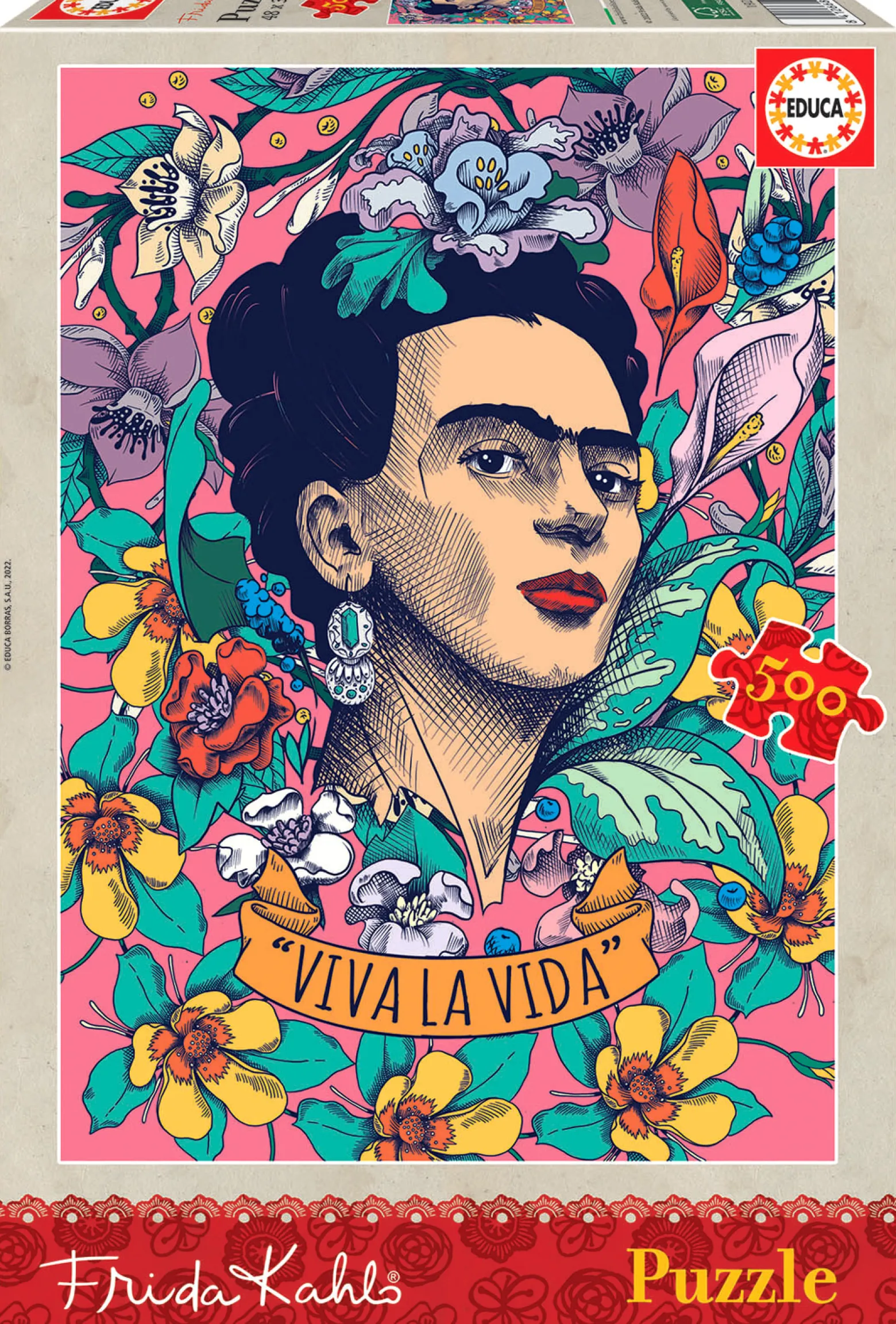 Puzzle 500 el. Viva La Vida, Frida Kahlo