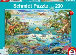 Puzzle 200 el. Świat dinozaurów