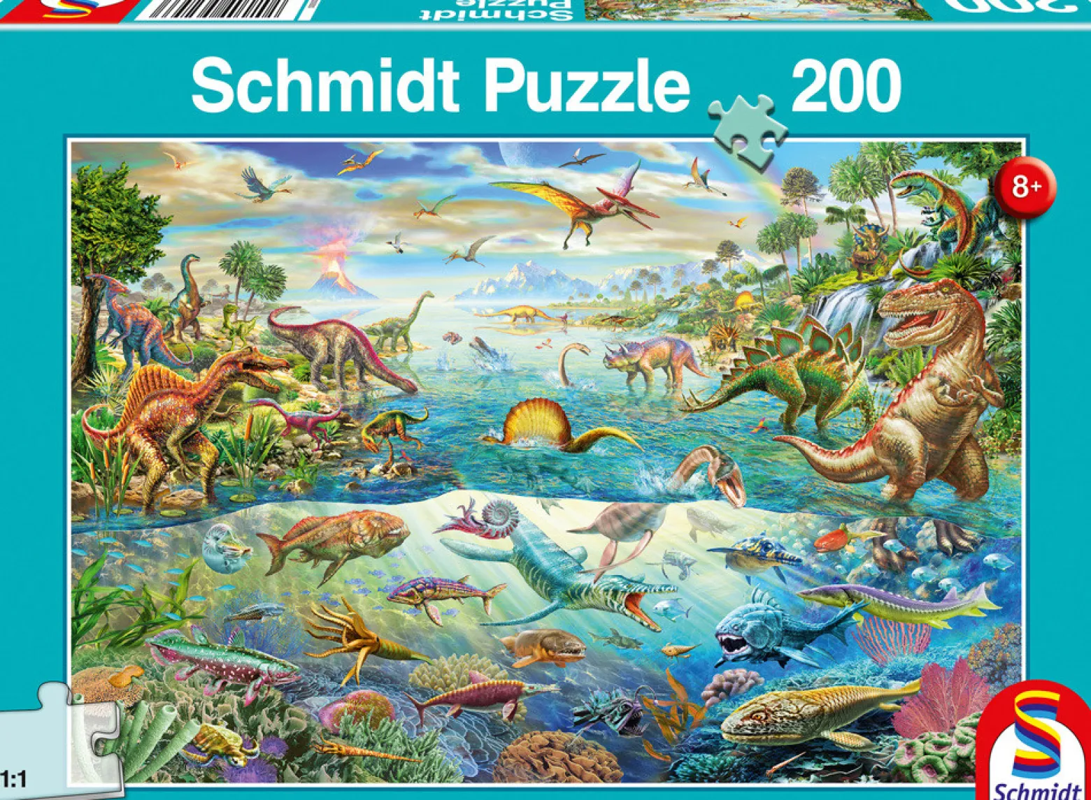 Puzzle 200 el. Świat dinozaurów