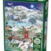 Puzzle 1000 el. Wieś zimową nocą