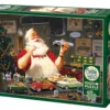 Puzzle 1000 el. Święty Mikołaj maluje samochody