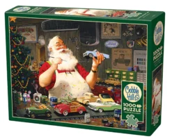 Puzzle 1000 el. Święty Mikołaj maluje samochody