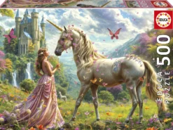 Puzzle 500 el. Wróżka, jednorożec i motyl