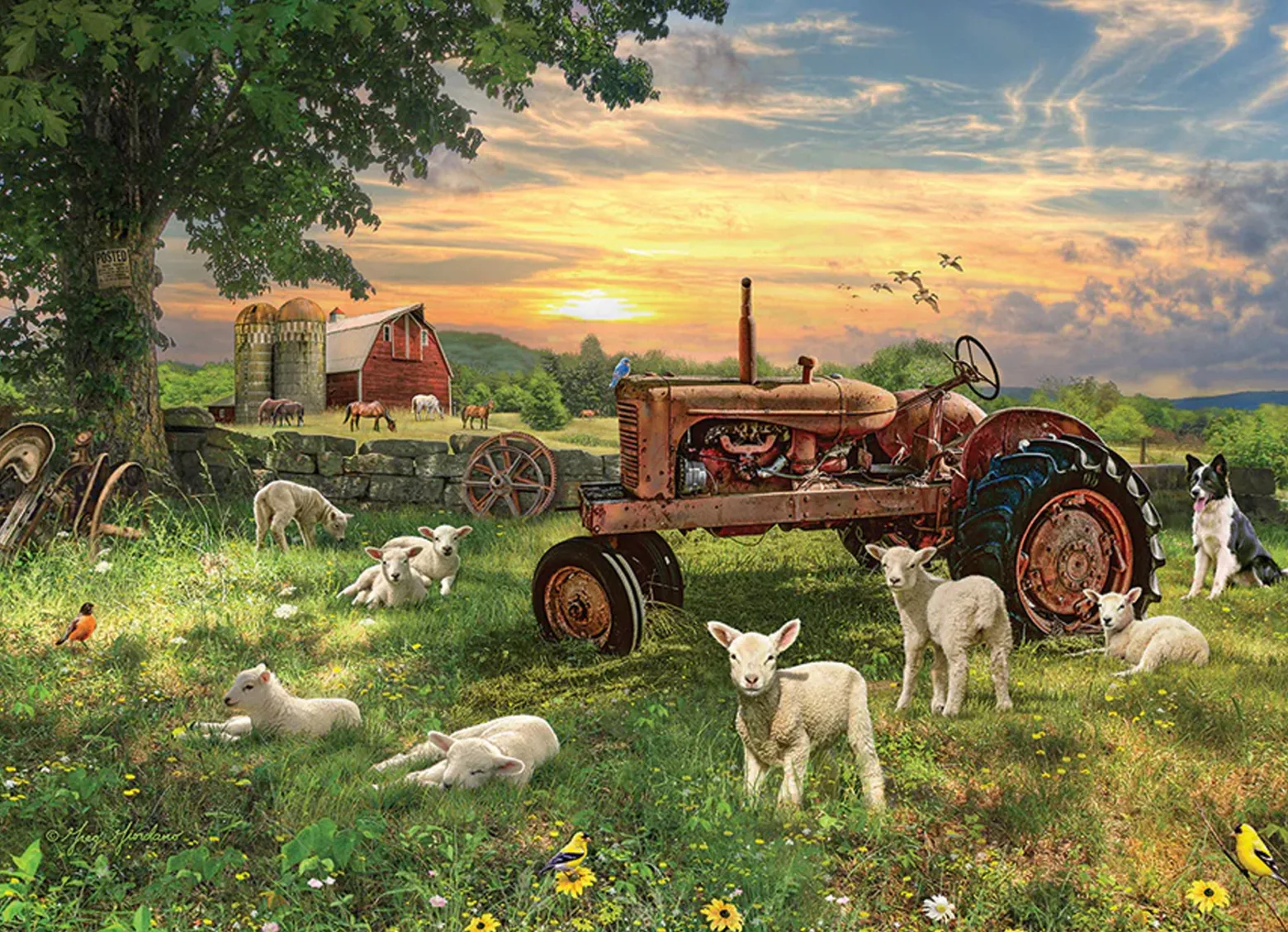 Puzzle 1000 el. Wschód słońca na wsi