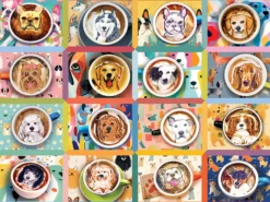 Puzzle 275 el. XL Latte ze szczeniakami