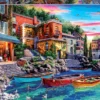 Puzzle 3000 el. Zachód słońca w Como / Włochy