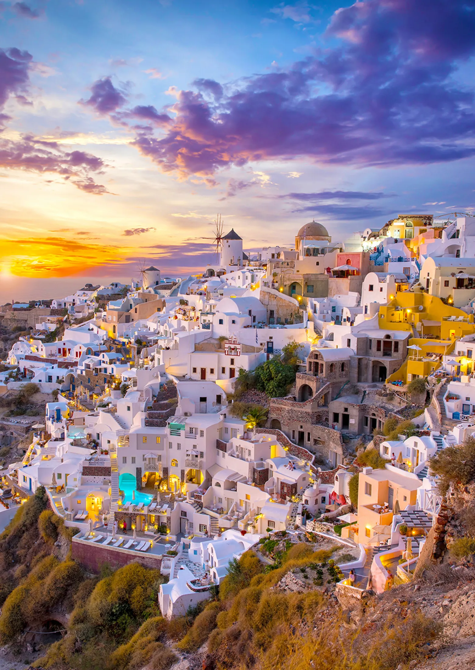 Puzzle 1000 el. Zachód słońca w Santorini / Grecja
