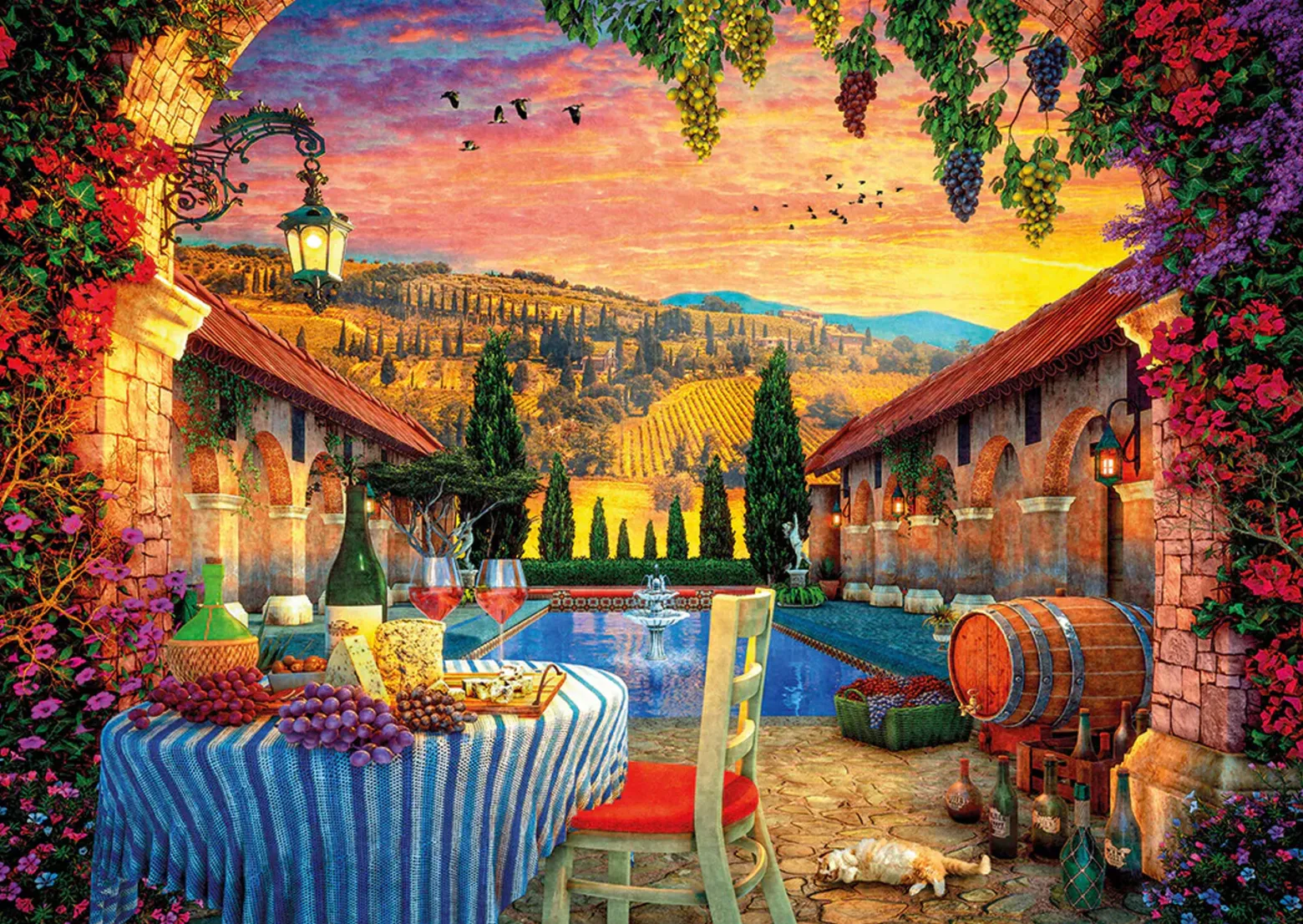 Puzzle 1000 el. Zachód słońca w Toskanii / Włochy