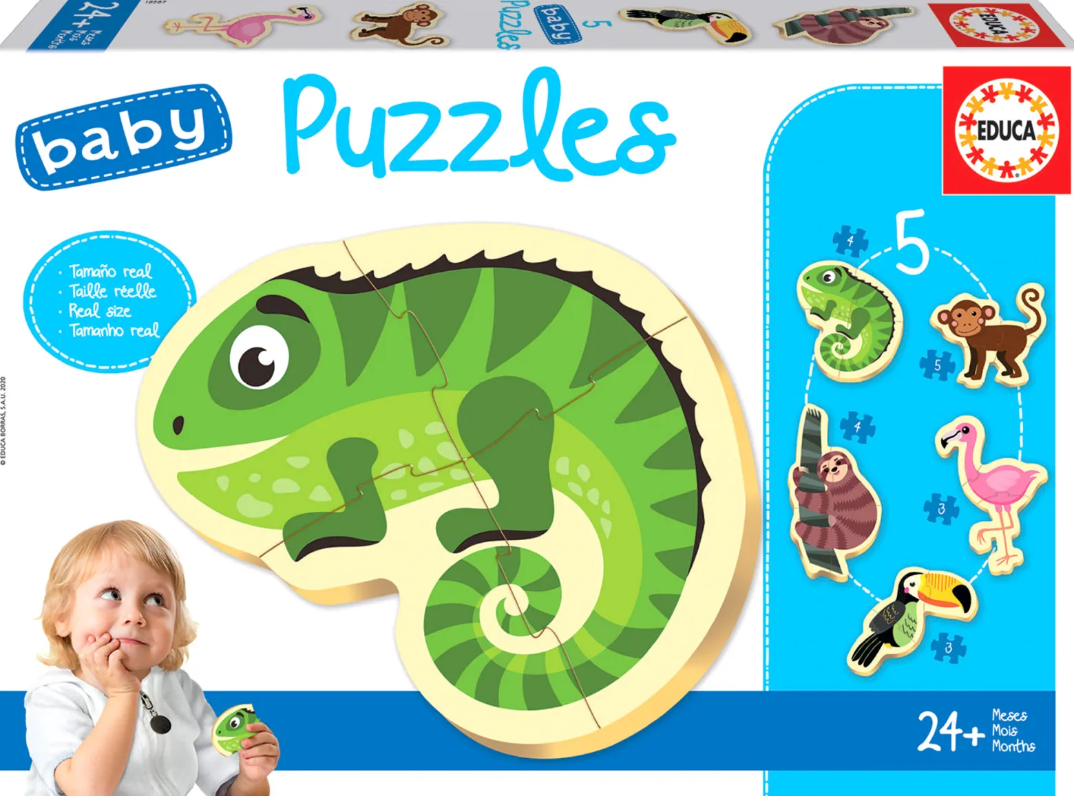 Puzzle 3-5 el. Zwierzęta tropikalne