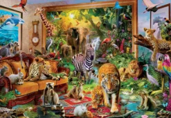 Puzzle 6000 el. Zwierzęta w salonie