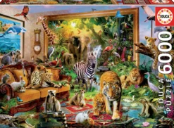 Puzzle 6000 el. Zwierzęta w salonie
