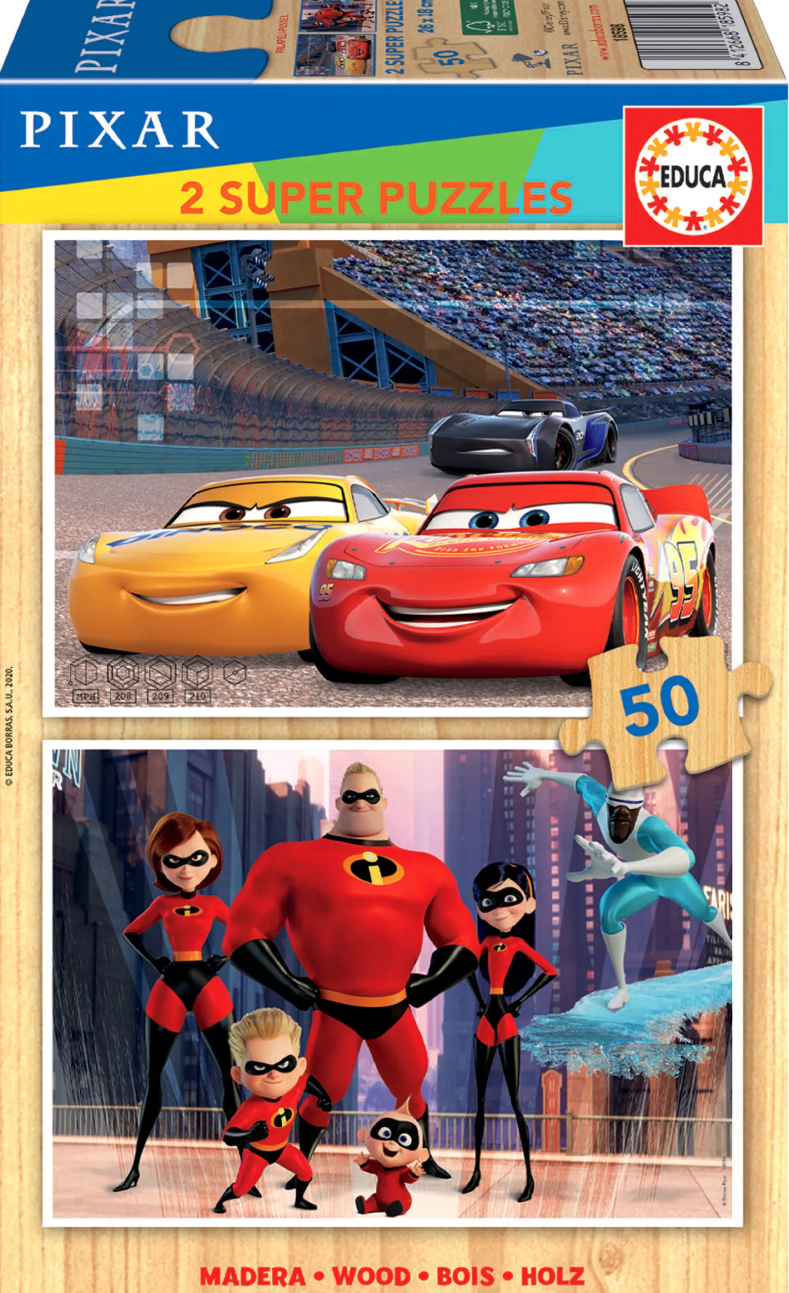 Puzzle 2 x 50 el. Auta / Iniemamocni (drewniane)