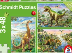 Puzzle 3 x 48 el. Dinozaury