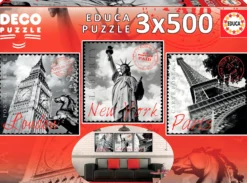 Puzzle 3 x 500 el. Duże miasta
