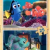 Puzzle 2 x 25 el. Gdzie jest Nemo / Potwory i spółka (drewniane)