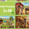 Puzzle 3 x 48 el. Konie