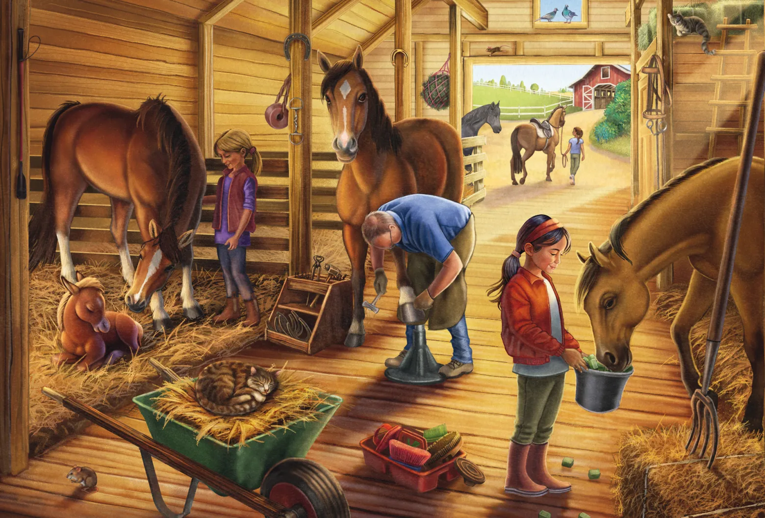 Puzzle 3 x 48 el. Konie