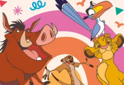 Puzzle 2 x 16 el. Król Lew / Bambi (drewniane)