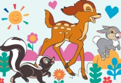 Puzzle 2 x 16 el. Król Lew / Bambi (drewniane)