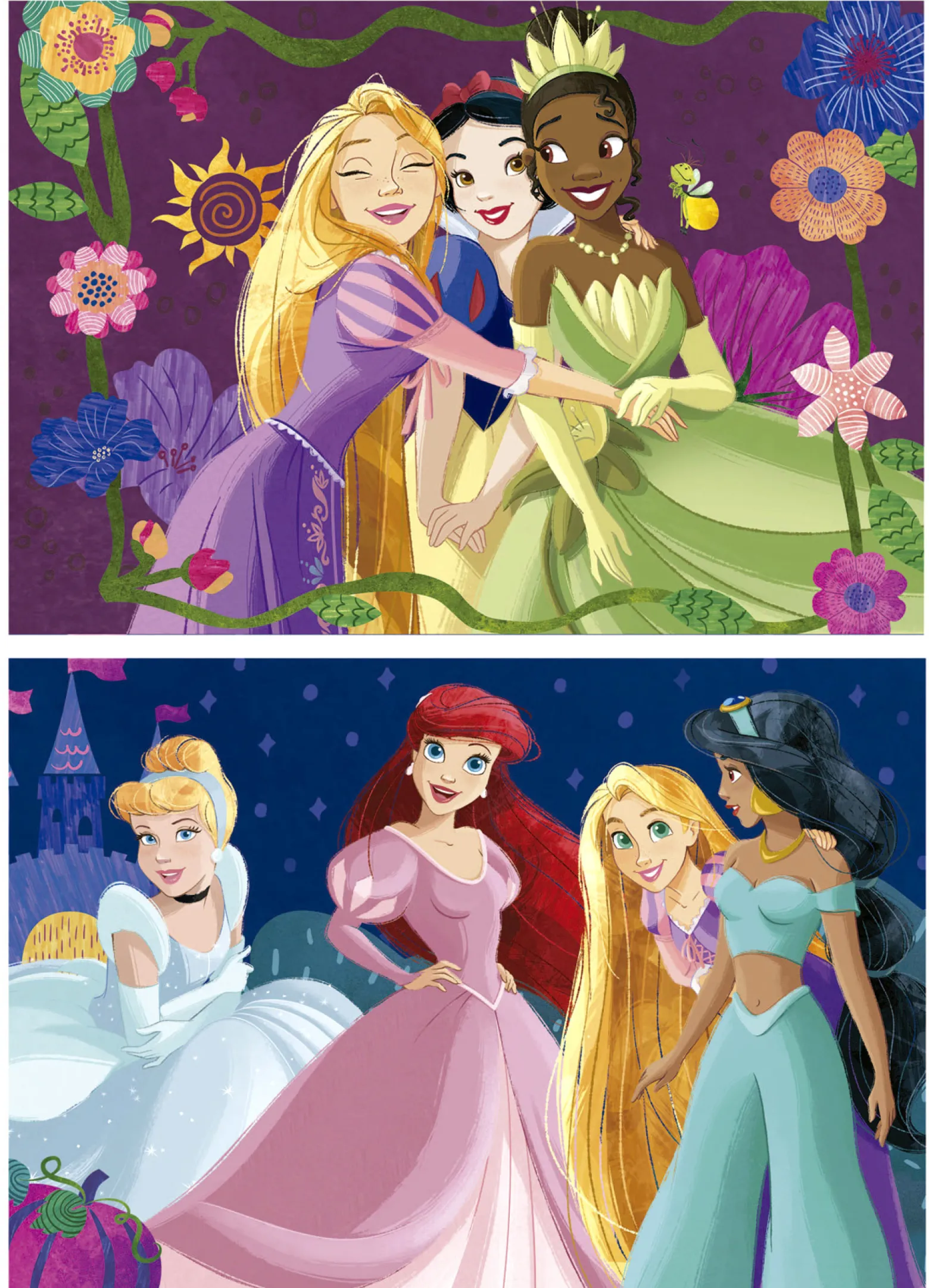 Puzzle 2 x 50 el. Księżniczki z bajek Disneya (drewniane)
