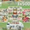 Puzzle 3 x 500 el. Kwiaty i motyle