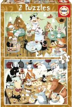 Puzzle 2 x 48 el. Leśne opowieści