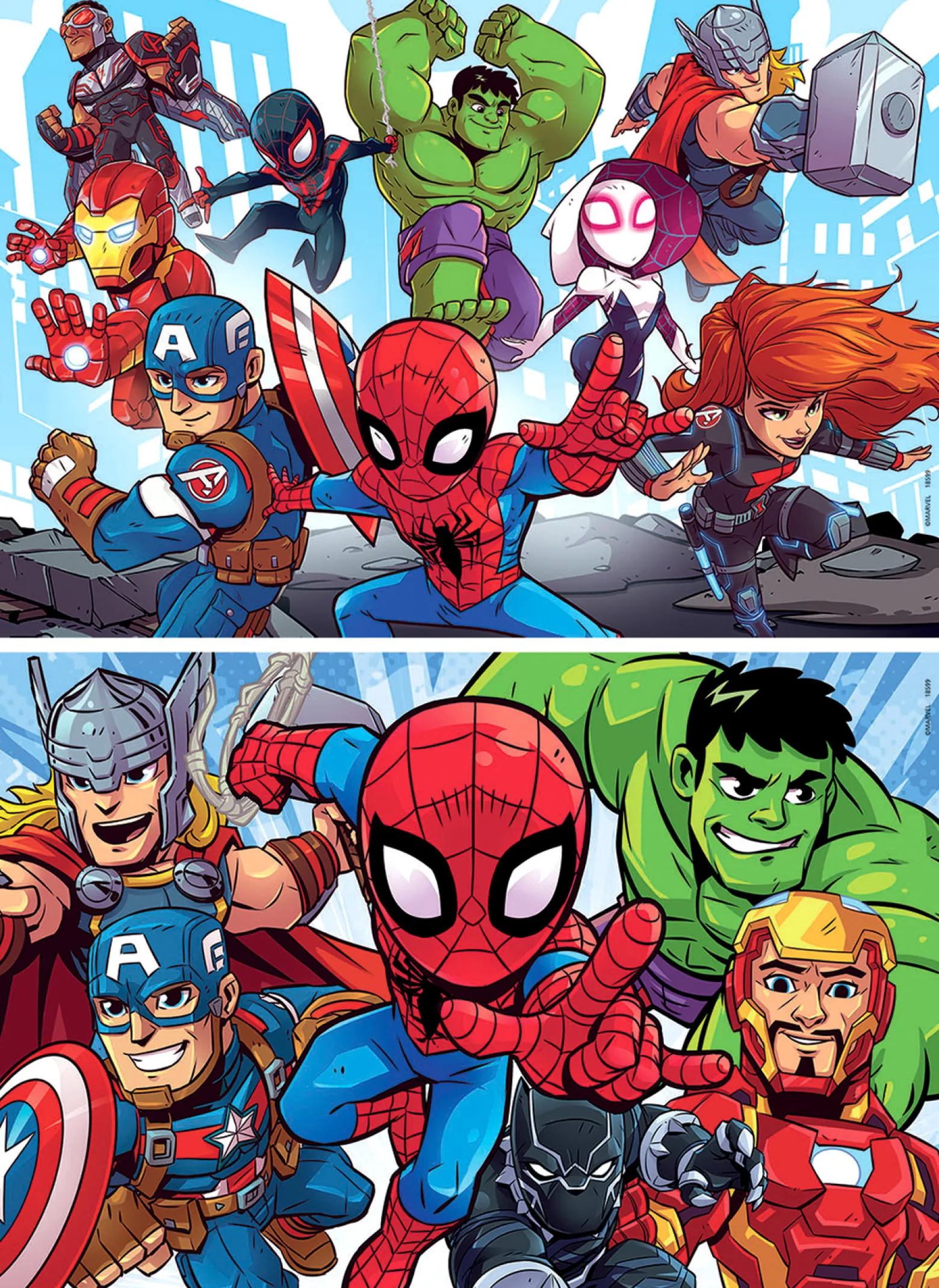 Puzzle 2 x 25 el. Marvel Super Hero Adventures (drewniane)