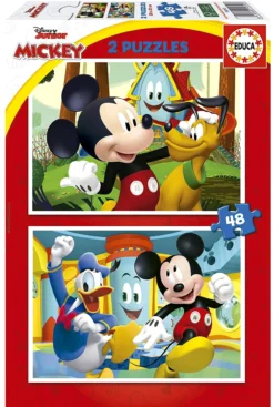 Puzzle 2 x 48 el. Myszka Miki