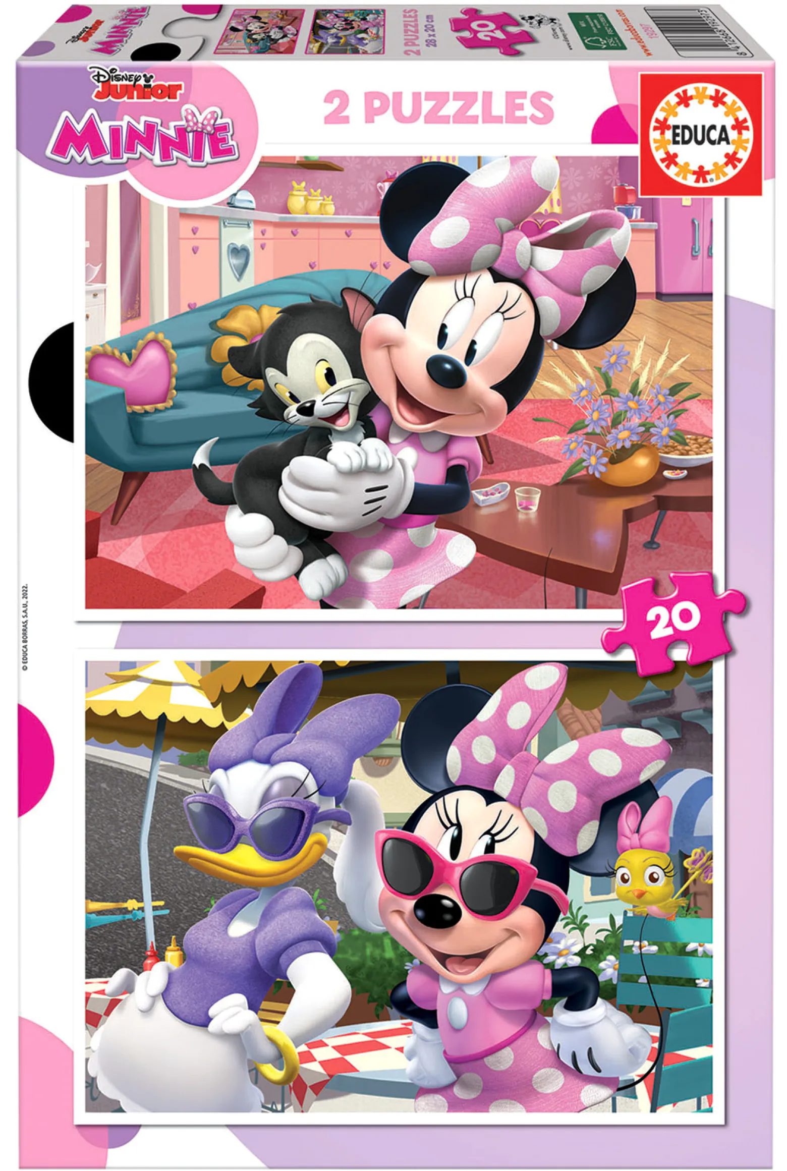 Puzzle 2 x 20 el. Myszka Minnie