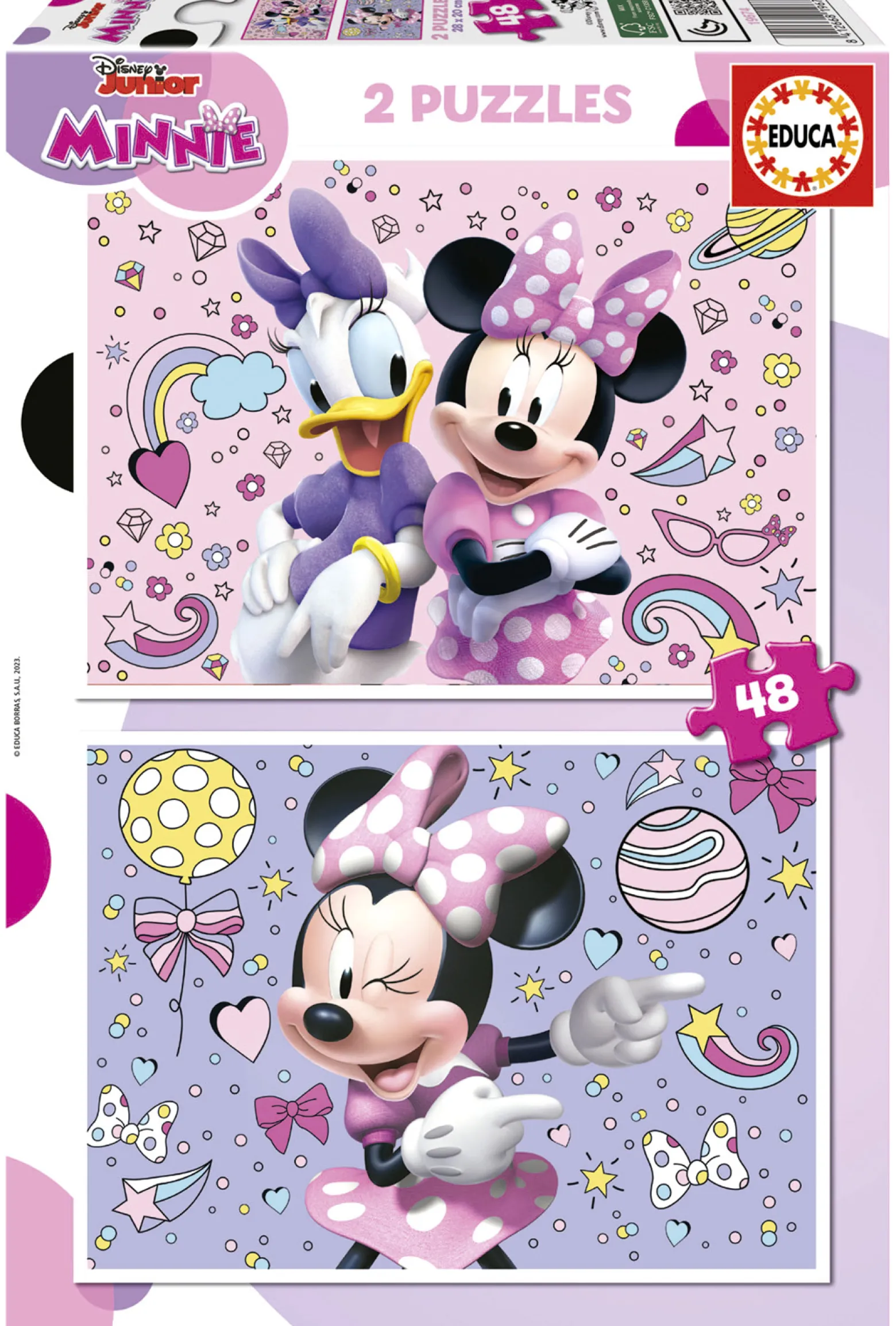 Puzzle 2 x 48 el. Myszka Minnie