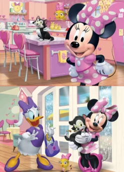 Puzzle 2 x 25 el. Myszka Minnie / Daisy (drewniane)