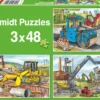 Puzzle 3 x 48 el. Pojazdy budowlane