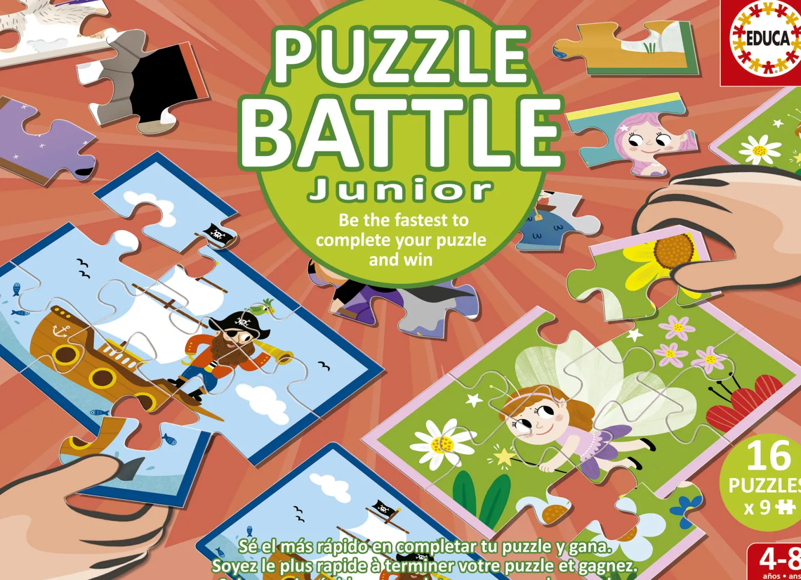 Puzzle 16 x 9 el. Postacie z baśni