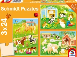 Puzzle 3 x 24 el. Słodkie zwierzaki