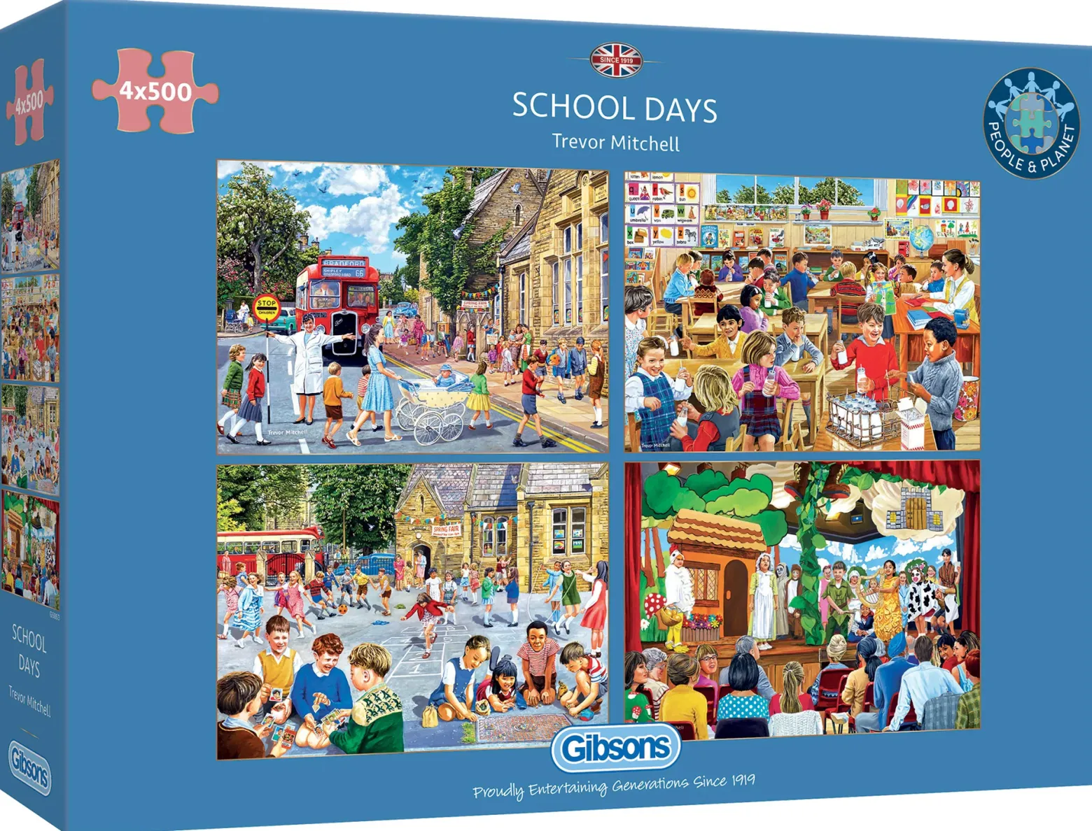Puzzle 4 x 500 el. Szkolne dni