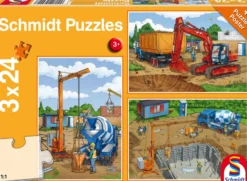 Puzzle 3 x 24 el. Uwaga! Roboty budowlane