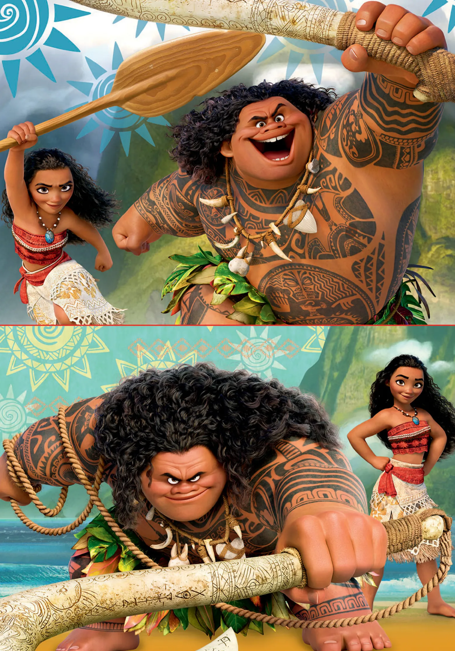 Puzzle 2 x 48 el. Vaiana: Skarb oceanu