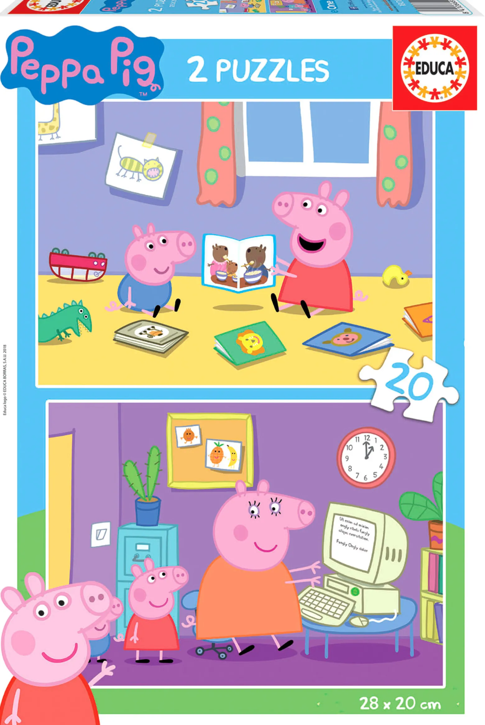 Puzzle 2 x 20 el. Świnka Peppa