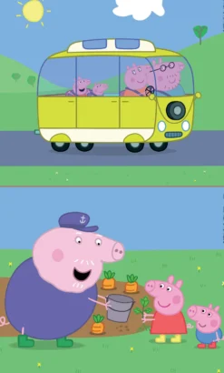 Puzzle 2 x 9 el. Świnka Peppa (drewniane)