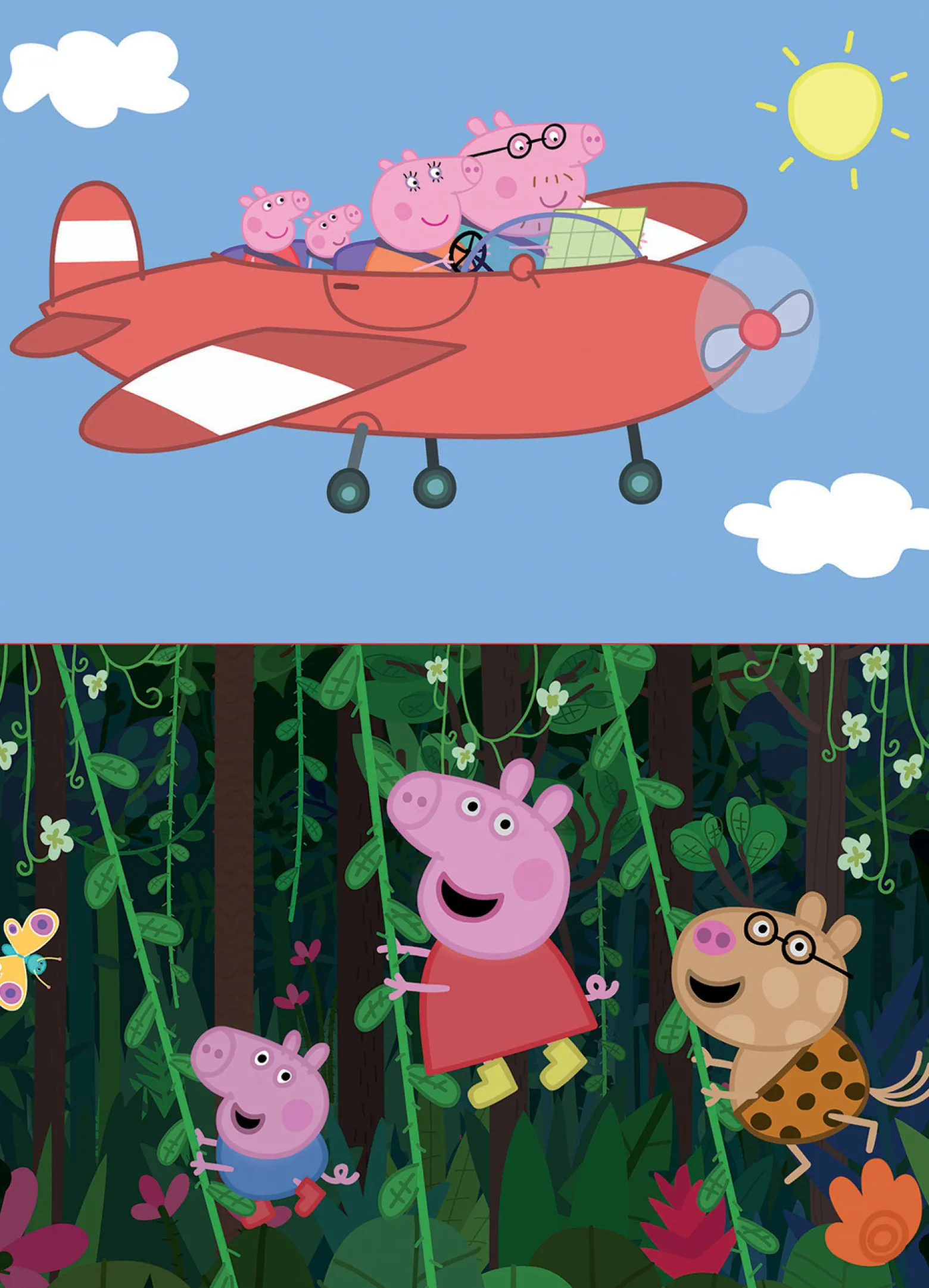 Puzzle 2 x 16 el. Świnka Peppa (drewniane)