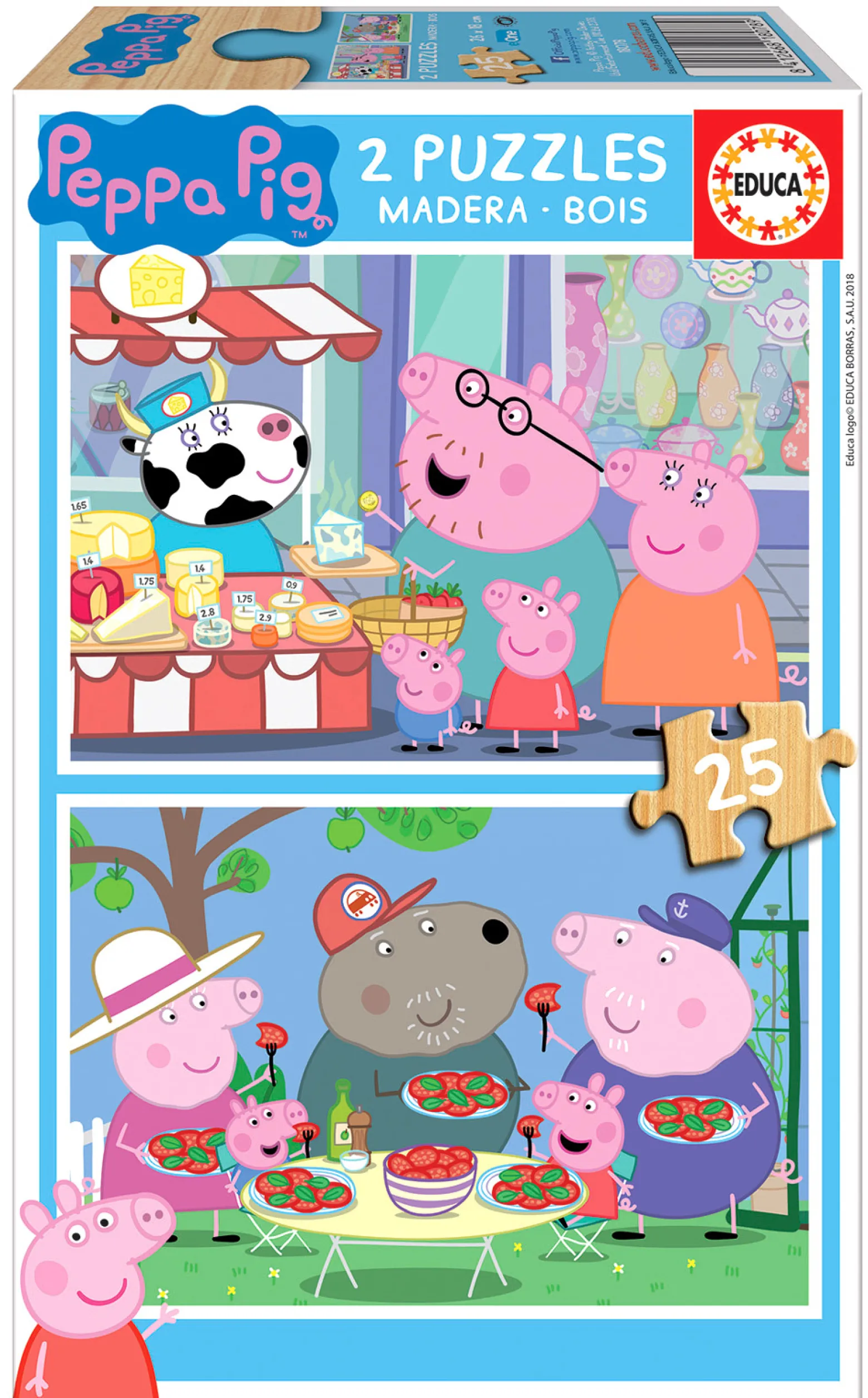 Puzzle 2 x 25 el. Świnka Peppa (drewniane)