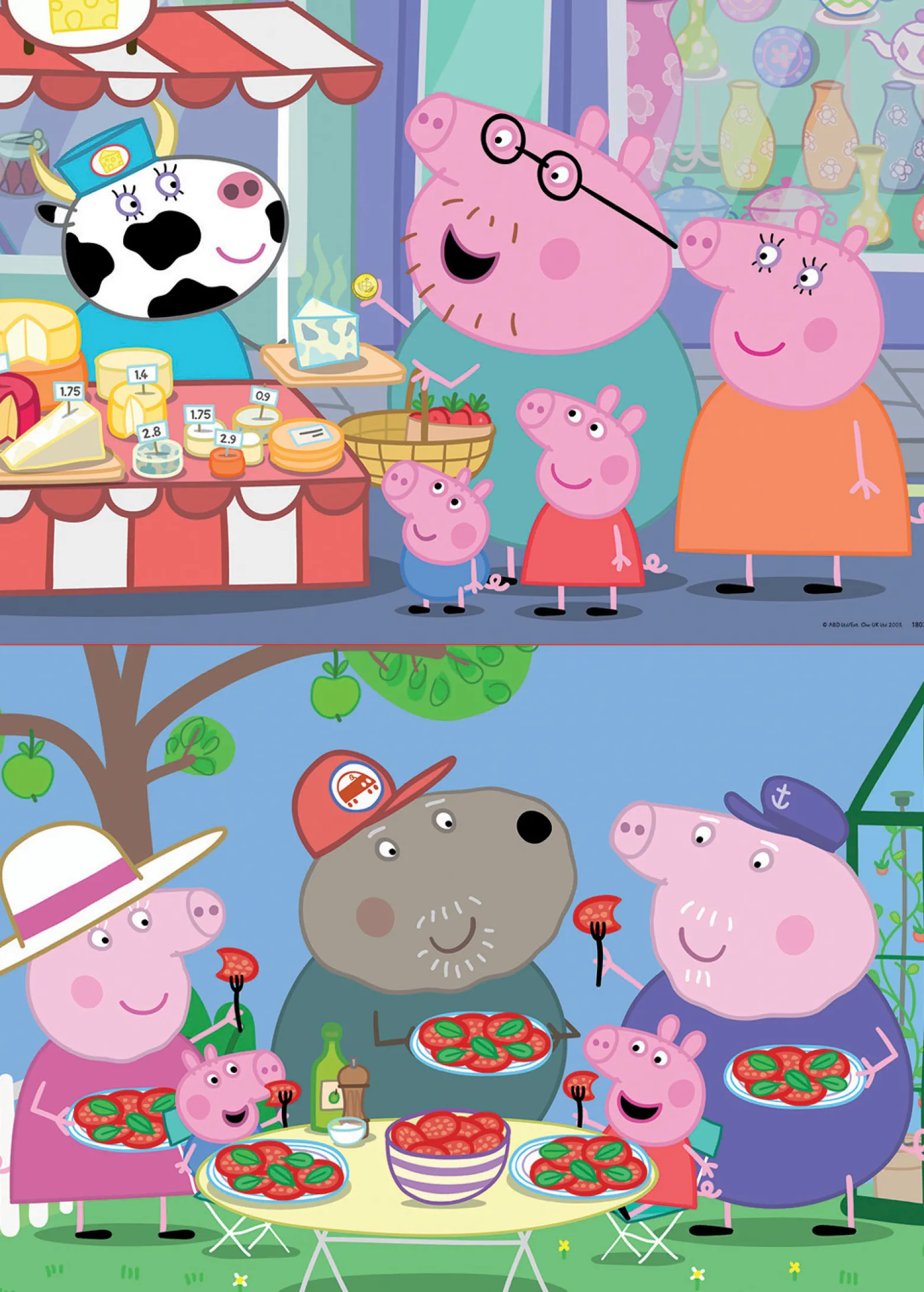 Puzzle 2 x 25 el. Świnka Peppa (drewniane)