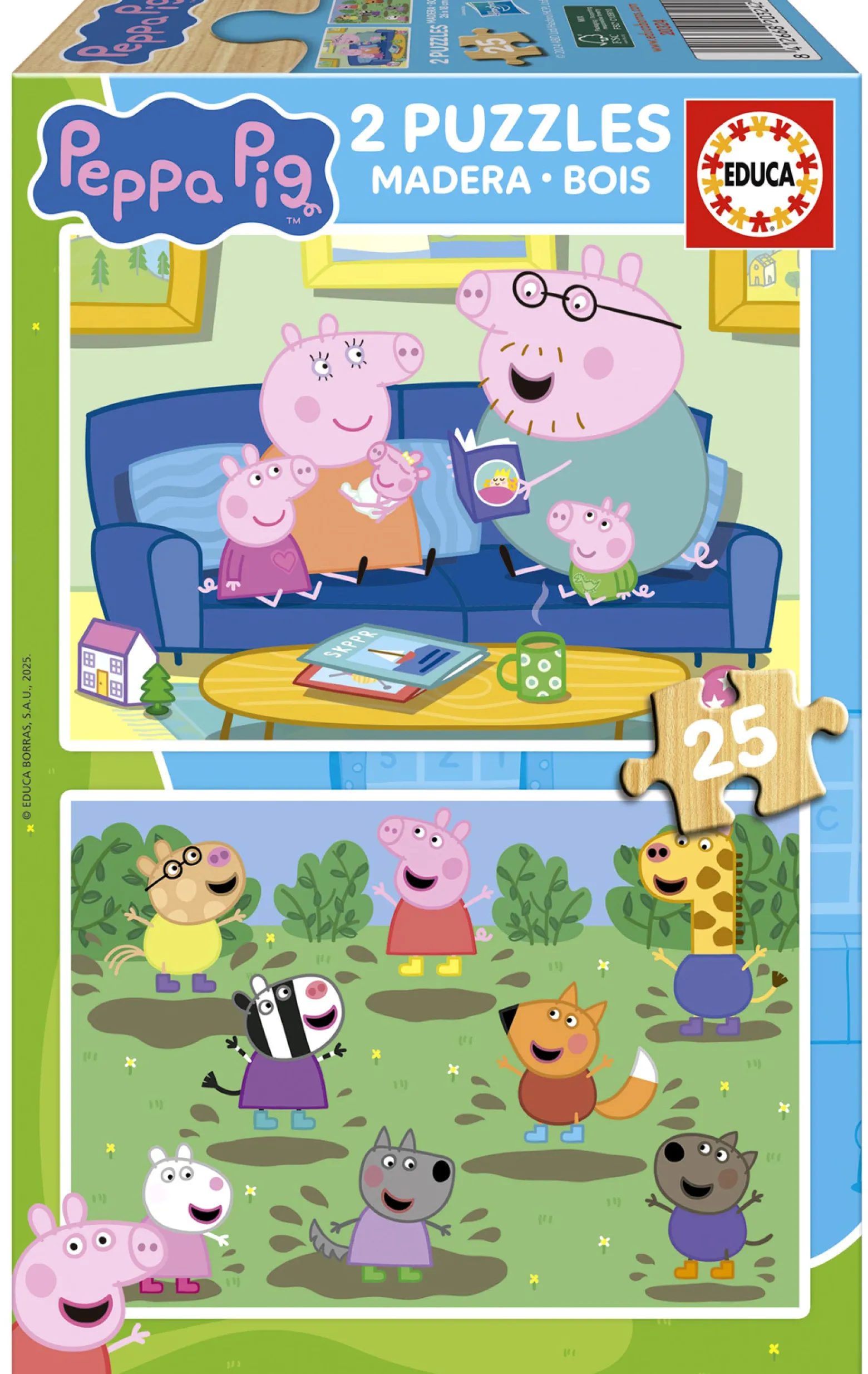 Puzzle 2 x 25 el. Świnka Peppa (drewniane)