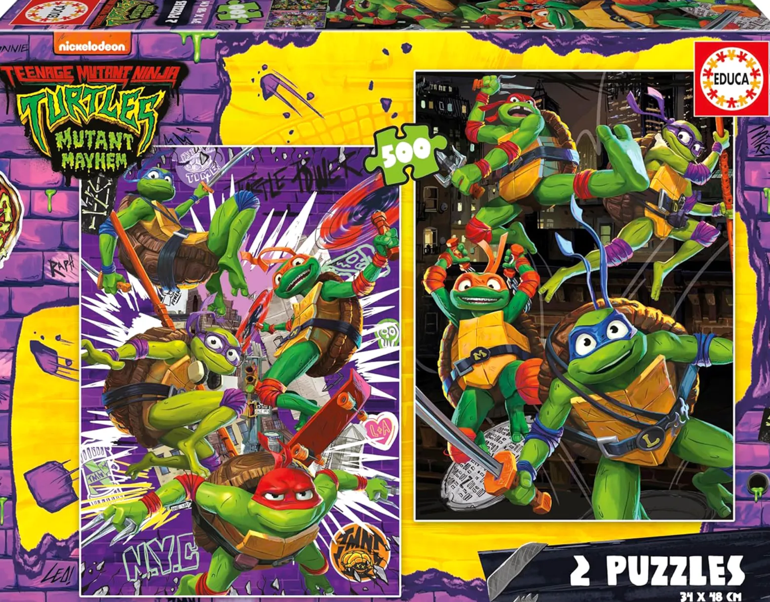 Puzzle 2 x 500 el. Wojownicze Żółwie Ninja
