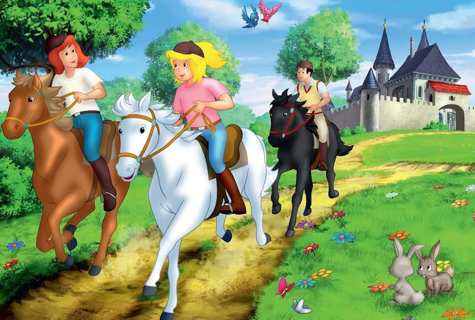Puzzle 2 x 100 el. + 2 x 150 el. W WALIZCE - Bibi & Tina
