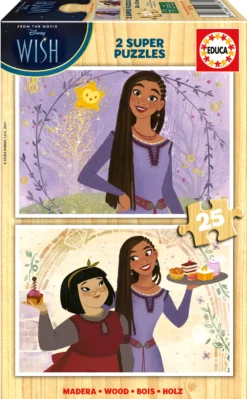Puzzle 2 x 25 el. Życzenie (drewniane)