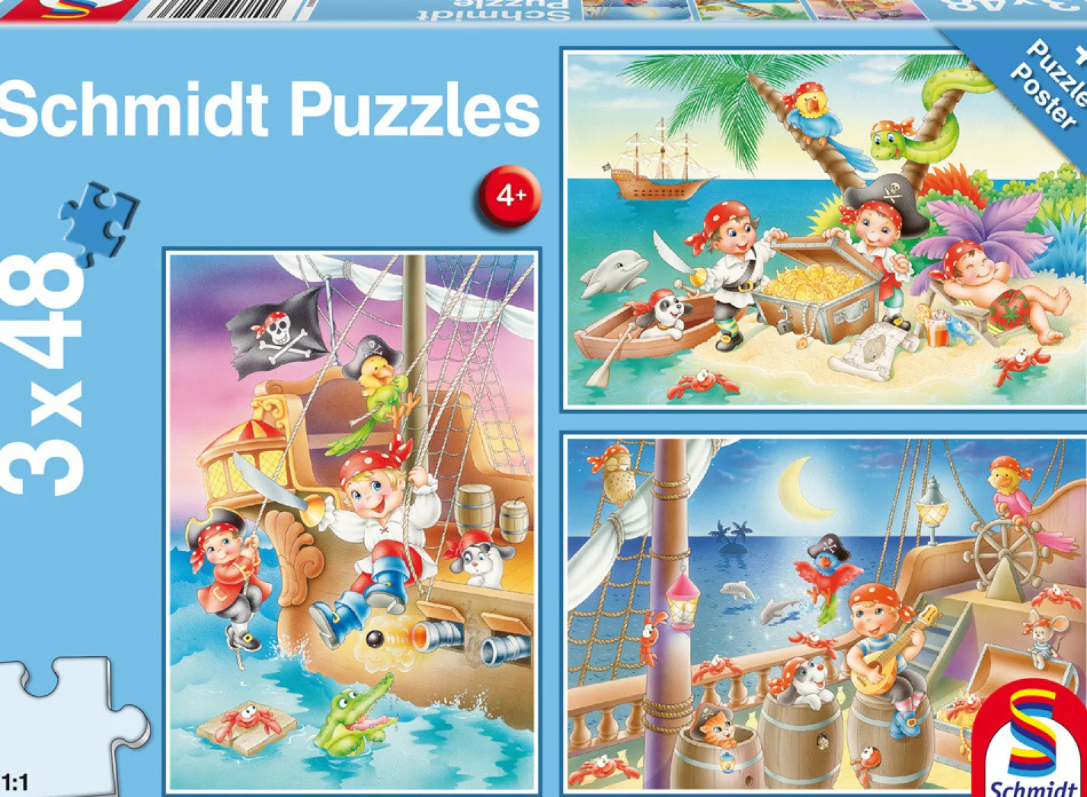 Puzzle 3 x 48 el. Załoga piracka