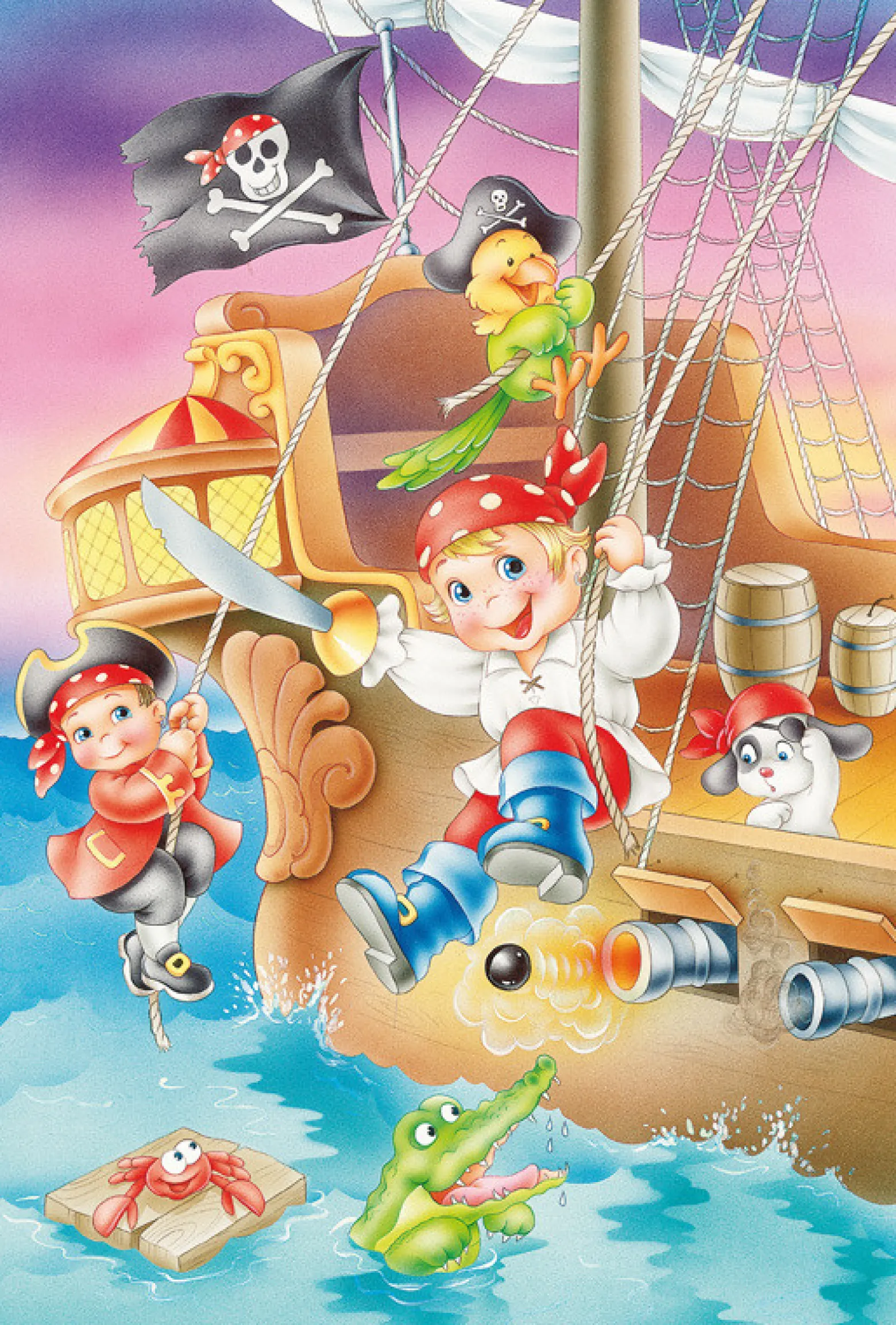 Puzzle 3 x 48 el. Załoga piracka