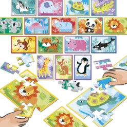 Puzzle 16 x 9 el. Zwierzęta
